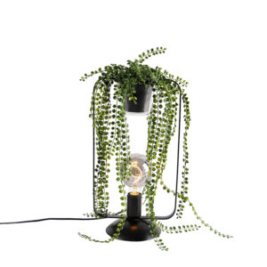 Moderná stolová lampa čierna - Roslina