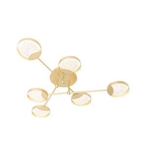 Stropné svietidlo zlaté vrátane LED 3-stupňových stmievateľných 6 svetiel - Patrick