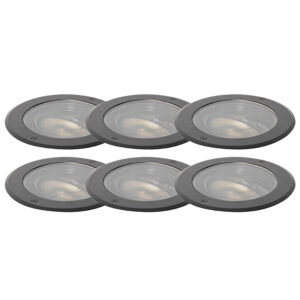 Set van 6 grondspot wart AR111 verstelbaar IP65 - Delux Honey