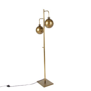Industriële vloerlamp brons 2-lichts - Haicha