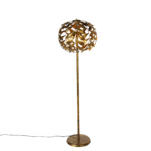 Vintage vloerlamp antiek goud 45 cm 4-lichts - Linden