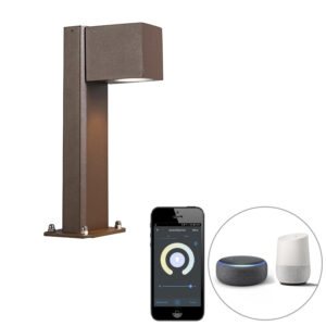 Smart staande buitenlamp roestbruin 30 cm IP44 incl. Wifi GU10 - Baleno