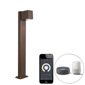 Smart staande buitenlamp roestbruin 65 cm IP44 incl. Wifi GU10 - Baleno