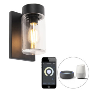 Smart buitenwandlamp zwart IP44 incl. Wifi ST64 - Jarra