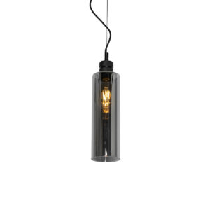 Moderne hanglamp zwart met smoke glas - Stavelot