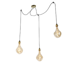 Hanglamp goud 3-lichts incl. LED goud dimbaar - Cava Luxe