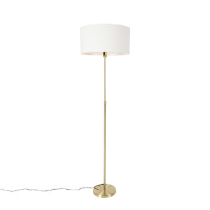 Vloerlamp verstelbaar goud met kap wit 50 cm - Parte