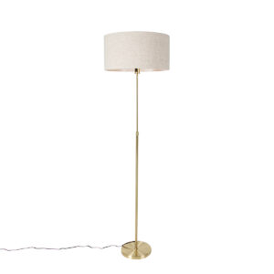Vloerlamp verstelbaar goud met kap lichtgrijs 50 cm - Parte