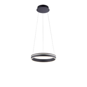 Smart hanglamp donkergrijs 40 cm met afstandsbediening - Ronith