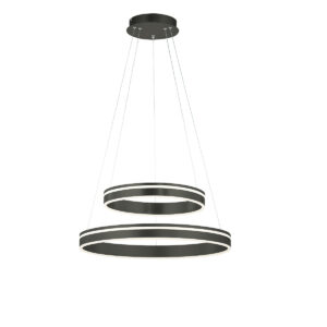 Smart hanglamp donkergrijs 2-lichts met afstandsbediening - Ronith